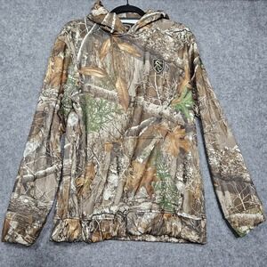 Non-Typical by Drake Camo Fleece Hoodie Mossy Oak Bottom Land Mens Medium